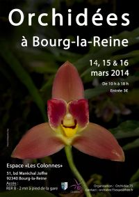 EXPOSITION ORCHIDÉES à BOURG la REINE 92. Du 14 au 16 mars 2014 à bourg la reine. Hauts-de-Seine. 